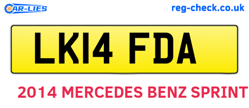 LK14FDA are the vehicle registration plates.