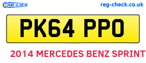 PK64PPO are the vehicle registration plates.