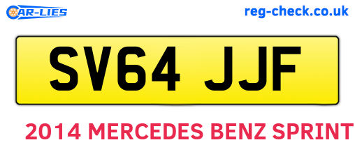 SV64JJF are the vehicle registration plates.