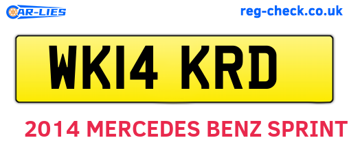 WK14KRD are the vehicle registration plates.