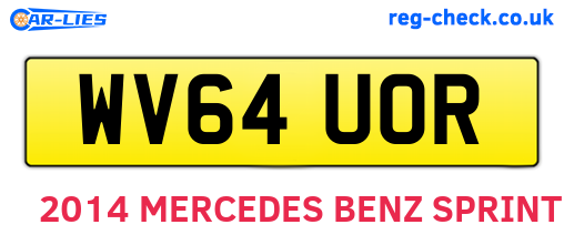 WV64UOR are the vehicle registration plates.