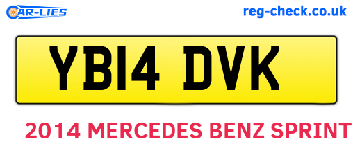 YB14DVK are the vehicle registration plates.