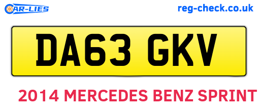 DA63GKV are the vehicle registration plates.