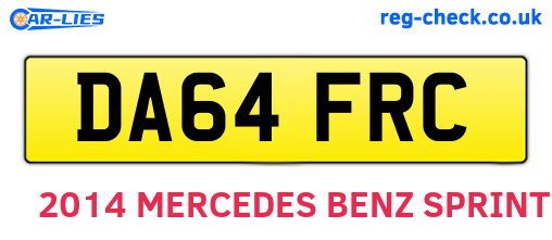 DA64FRC are the vehicle registration plates.