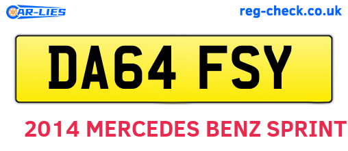 DA64FSY are the vehicle registration plates.