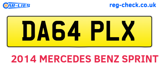 DA64PLX are the vehicle registration plates.
