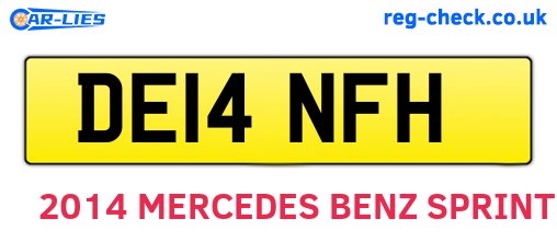 DE14NFH are the vehicle registration plates.