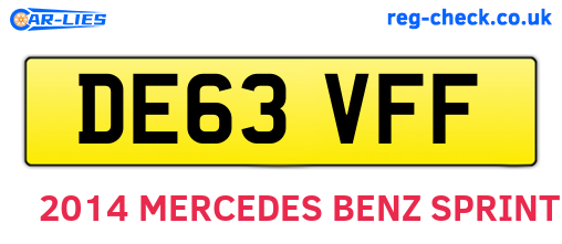 DE63VFF are the vehicle registration plates.