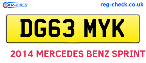 DG63MYK are the vehicle registration plates.