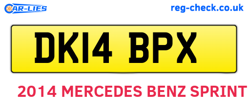 DK14BPX are the vehicle registration plates.