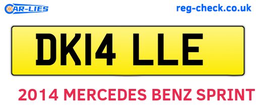 DK14LLE are the vehicle registration plates.