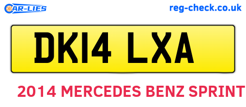 DK14LXA are the vehicle registration plates.