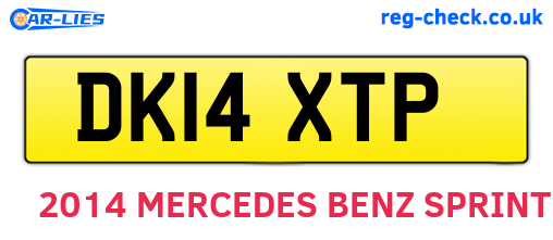 DK14XTP are the vehicle registration plates.
