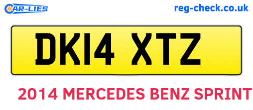 DK14XTZ are the vehicle registration plates.