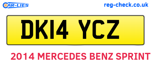 DK14YCZ are the vehicle registration plates.