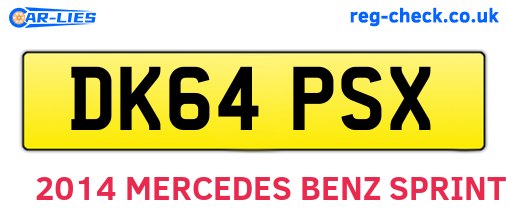 DK64PSX are the vehicle registration plates.