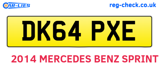 DK64PXE are the vehicle registration plates.