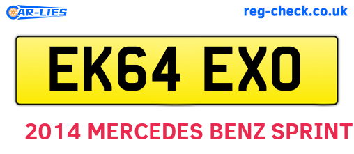 EK64EXO are the vehicle registration plates.