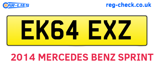 EK64EXZ are the vehicle registration plates.