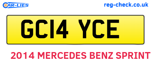 GC14YCE are the vehicle registration plates.