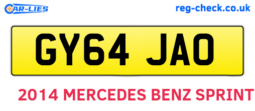 GY64JAO are the vehicle registration plates.