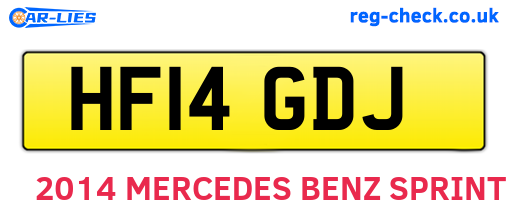 HF14GDJ are the vehicle registration plates.