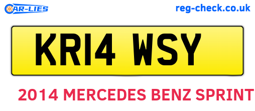 KR14WSY are the vehicle registration plates.