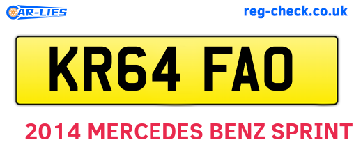 KR64FAO are the vehicle registration plates.