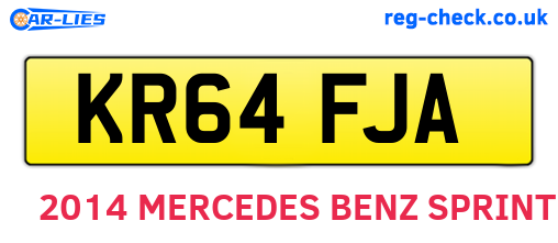 KR64FJA are the vehicle registration plates.