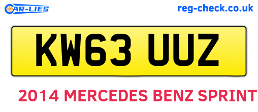 KW63UUZ are the vehicle registration plates.