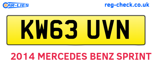 KW63UVN are the vehicle registration plates.