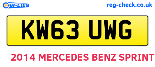 KW63UWG are the vehicle registration plates.