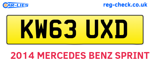 KW63UXD are the vehicle registration plates.