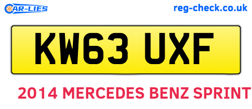 KW63UXF are the vehicle registration plates.