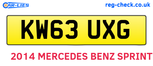 KW63UXG are the vehicle registration plates.