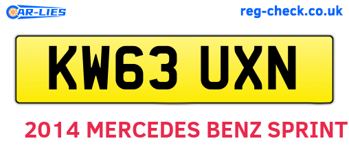 KW63UXN are the vehicle registration plates.