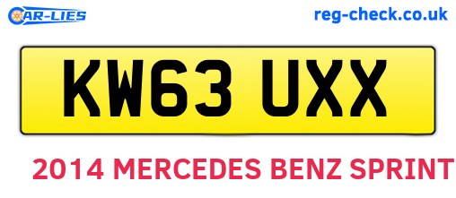 KW63UXX are the vehicle registration plates.