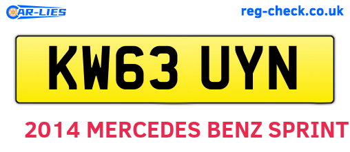KW63UYN are the vehicle registration plates.