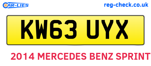 KW63UYX are the vehicle registration plates.