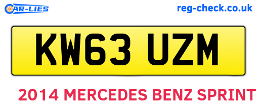 KW63UZM are the vehicle registration plates.