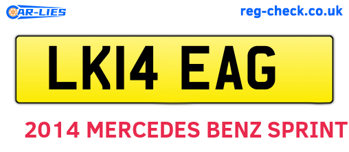 LK14EAG are the vehicle registration plates.