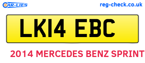 LK14EBC are the vehicle registration plates.