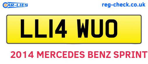 LL14WUO are the vehicle registration plates.