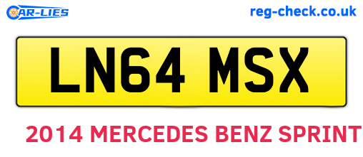 LN64MSX are the vehicle registration plates.