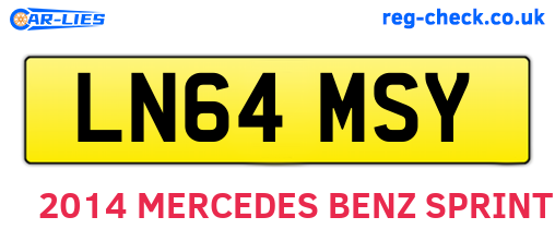 LN64MSY are the vehicle registration plates.