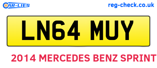 LN64MUY are the vehicle registration plates.