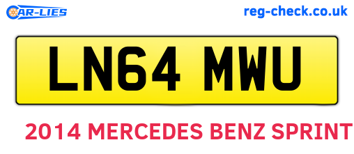 LN64MWU are the vehicle registration plates.