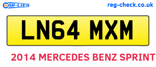 LN64MXM are the vehicle registration plates.