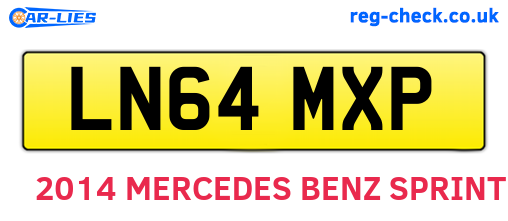 LN64MXP are the vehicle registration plates.