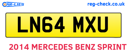 LN64MXU are the vehicle registration plates.